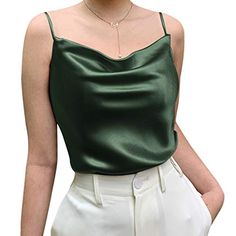 Silk Top Outfit, Silk Tank Top, Satin Blouses, Silk Tank, Satin Top, Trendy Tops, Silk Top, Sleeveless Blouse