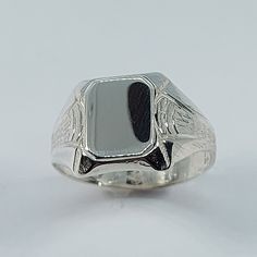 Welcome to my shop! This stunning signet ring has been made from scratch in 925 sterling silver. Great for any occasion! Treat your-self or buy it for the special person in your life! I can resize this ring at no extra cost and will ship it to you in an elegant gift box. This ring can be engraved with your initials upon request or a custom made message can be added to the inside of the ring. Leave me a message at check out with your initials choice and please pick up your size from the drop-down Ring Men Silver, Signet Ring Women, Men Silver Ring, Mens Signet Ring, Signet Rings Women, Under Lock And Key, Signet Ring Men, Personalized Ring, Ring Men