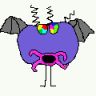 an image of a purple bat with sunglasses on it's head and eyes closed