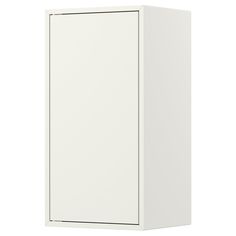 a white cabinet with no doors on the front and bottom half is shown against a white background