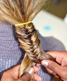 How to Do a Fishtail Braid, Step 1: Create a Ponytail, How to Do a Fishtail Braid in 5 Easy Steps - (Page 2) Fishtail Braid Tutorial, Messy Fishtail Braids, Braids Step By Step, French Braid Ponytail, Fishtail Braid Hairstyles, Different Braids, Mermaid Braid, Curly Hair Braids, Long Box Braids