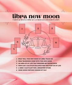 the libra new moon is shown in pink and white