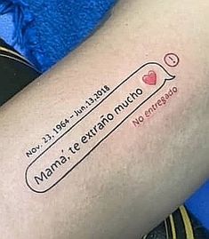 a person with a tattoo on their arm that says mama te entregado