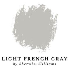 the logo for light french gray by sherylin - williams, which has been painted in