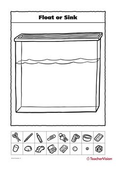 a coloring page with the words float or sink