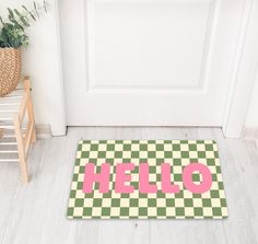 Add a splash of color and style to your entryway with this Vibrant Word Art DoormatPerfect for both indoor and outdoor usethis doormat features a boldeye-catching pattern inspired by coastal bohemian eclectic designsbringing a cheerful and welcoming vibe to any spaceDesigned for light-duty indoor and outdoor usethis doormat features a sturdy black rubber grip base that ensures stability and slip-resistancemaking it a safe addition to any entrywaypatioor balconyThe top layer of the mat is crafte Scandi Coastal, Welcome Mat Front Door, Doormat Ideas, Tufting Ideas, Cool Doormats, Bohemian Eclectic, Boho Eclectic, Eclectic Design, Diy Stuff