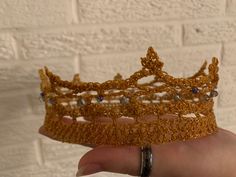 Decorative crown perfect for Renaissance fairs, costumes, or cosplay.  A beaded crocheted crown with delicate detailing and seed beads.  Fits on top of the head unless larger size is requests, in which case circumference of head is required. Crocheted Crown, Beaded Crown, Barrette Clip, Barrettes, Seed Beads, Etsy Accessories, Accessory Gift, Hair Accessories, Crown