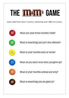 the mom's game is shown with four different colors and words on it, including what