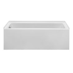 a white bath tub sitting on top of a white floor