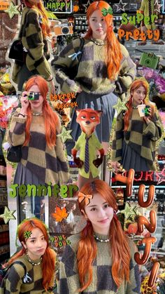 Yunjin Wallpaper, Yunjin Kim, Lesserafim Yunjin, Sparkle Wallpaper, Aesthetic Cottagecore, Edgy Wallpaper, Kpop Posters, Orange Hair, Vogue Fashion