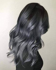 Charcoal Hair, Brown Ombre Hair Color, Grey Ombre Hair, Brown Ombre Hair, Ombre Hair Blonde, Crimped Hair