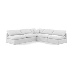 a white sectional couch on a white background