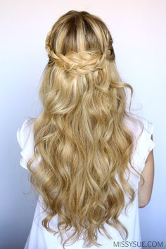 Prom Hair Medium, Simple Prom Hair, Hair Curling Tutorial, Prom Hairstyles For Long Hair, Boring Hair, Braids With Curls, Easy Hairstyles For Long Hair, Wedding Hairstyles Updo