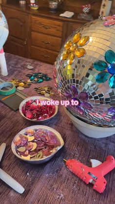 disco ball and other items on a table with the words take up to $ 10