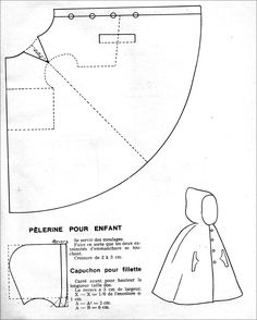 the sewing pattern for a cape is shown