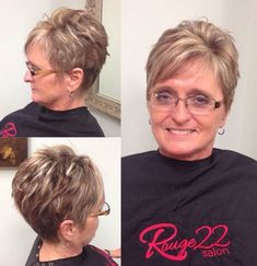 Brown Pixie With Blonde Highlights Pixie With Blonde Highlights, Brown Pixie, Color Rubio, Hairstyles For Women Over 50, Mom Hairstyles, Haircut For Older Women, Hairstyles Over 50, Short Hair Haircuts