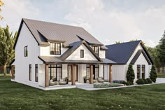 this is an artist's rendering of the farmhouse style house plans that are available for purchase