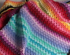 Create your own Ombre Granny Stripe blanket. Complete with color listings and instructions. This pattern is an easy pattern and suitable for a beginning crocheter. The pattern will help you create the blanket in the photograph and it will be approximately Temperature Afghan, Granny Stripe Crochet, Granny Stripe Blanket, Granny Stripe, Striped Crochet Blanket, Stripe Blanket, Temperature Blanket, Crochet Friends, Crochet Blanket Pattern Easy