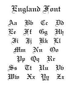 an old english alphabet with the letters and numbers on it, all in different styles