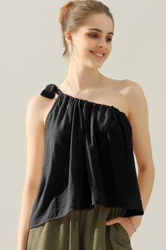 Effortlessly stylish and versatile, this one shoulder satin silk top adds a touch of femininity to any outfit. Upgrade your wardrobe with this must-have piece, perfect for both casual and formal occasions. Material composition: 100% polyester Product measurements: S: bust 52 in, length 15 in M: bust 54 in, length 15 in L: bust 56 in, length 16 in XL: bust 58 in, length 16 in Satin Silk Top, Tie Strap Top, Plus Jumpsuit, Global Village, Sweater Tank Top, Basic Long Sleeve, Basic Dress, Natural Curves, Satin Silk