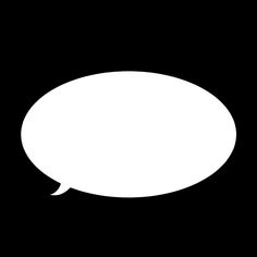 a white speech bubble on a black background