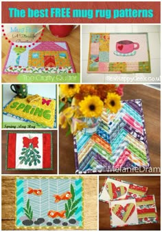 the best free mug rug patterns from crafty quilts and sew - along