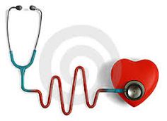 a stethoscope next to a red heart