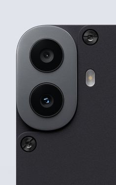 the back side of an iphone with two cameras on it's front and rear sides