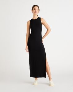 Tencel Jersey Tank Maxi Dress Capsule Packing, Tencel Dress, Silk Tee, Summer Capsule, Tank Maxi Dress, Maxi Slip Dress, Quince Dresses, Bodycon Fashion, Maxi Tank Dress