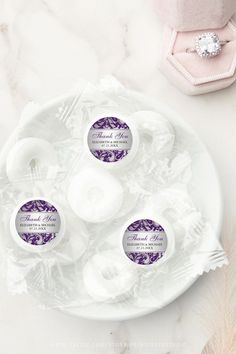 Purple and Silver Damask Swirls Wedding Thank You Life Saver® Mints Candy Favors Purple Wedding Favors, Wedding Mint, Purple And Silver Wedding, Damask Design, Candy Wedding Favors, Elegant Wedding Favors, Mint Candy, Purple And Silver, Mint Wedding