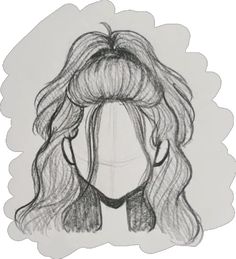 a drawing of a woman's head with long hair