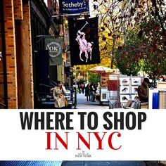 there is a sign that says where to shop in nyc