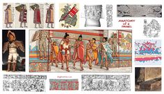 an image of ancient art and panel drawings