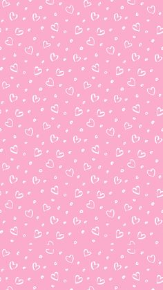 many hearts on a pink background