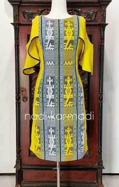 Tenun Ikat Dress Kombinasi, Tenun Ikat Dress, Dress Brokat Modern, Gaun Dress