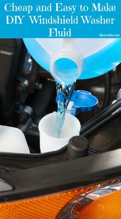 a close up of a motorcycle with the words cheap and easy to make diy windshield washer fluid