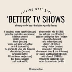 a poster with the words'better tv shows'written in different font styles and colors