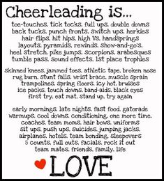 a sign that says cheerleadering is