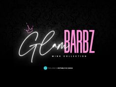 the logo for glambazz, a pink collection