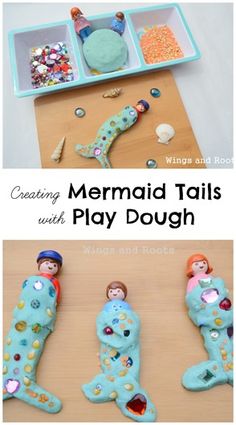 the mermaid tails play dough is ready to be made