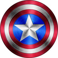 the captain's shield sticker is shown in red, white and blue colors