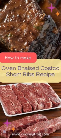 how to make oven braised costo short ribs recipe on the grill with text overlay