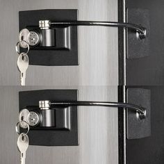 two black handles on a stainless steel refrigerator