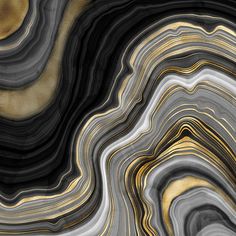 an abstract background with black, gold and white colors in the form of wavy lines