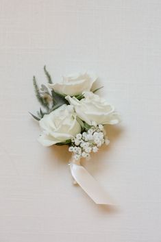 Winter Boutonniere, White Rose Boutonniere, White Spray Roses, Bridesmaid Bouquet White, White Boutonniere, White Roses Wedding, Rose Bridal Bouquet, Scranton Pa, Rose Boutonniere