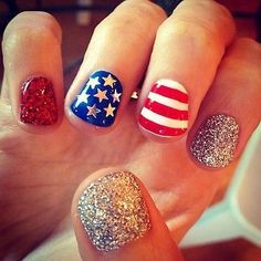 Red, White & Blue Nail Designs - COWGIRL Magazine Nails With Red, Nails Opi, Fourth Of July Nails, Popular Nail Designs, 4th Of July Nails, July Nails, Popular Nails, Get Nails, Cute Nail Designs