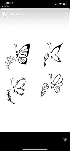 an app that shows how to draw butterflies on the screen, with different shapes and sizes