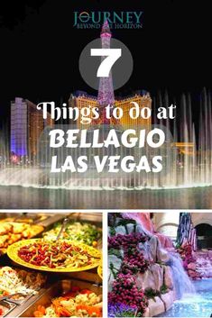 the las vegas hotel and casino is featured in this postcard for 7 things to do at bellagio las vegas