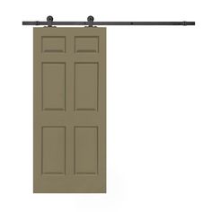 an open door on a white background with the top half closed and two metal bars attached to it