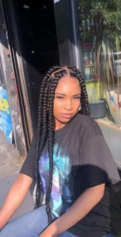 Grosse Braids, Big Braids For Black Women, Big Box Braids Jumbo, 6 Jumbo Box Braids, Braids Big, Aesthetic Surgeon, Afro Braids, Big Box Braids, Big Braids